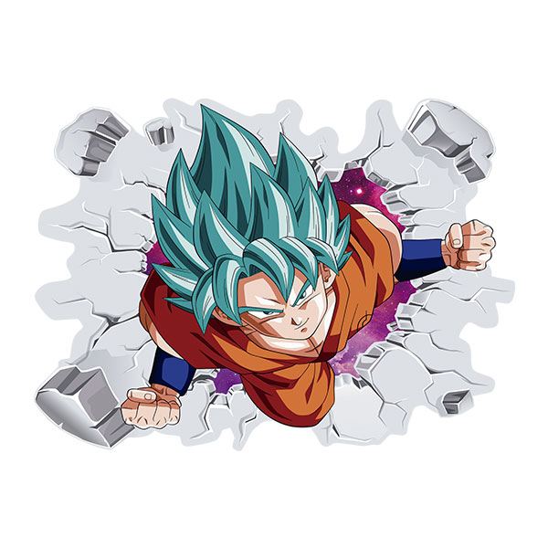 Kinderzimmer Wandtattoo: Dragon Ball Goku Saiyan Blau