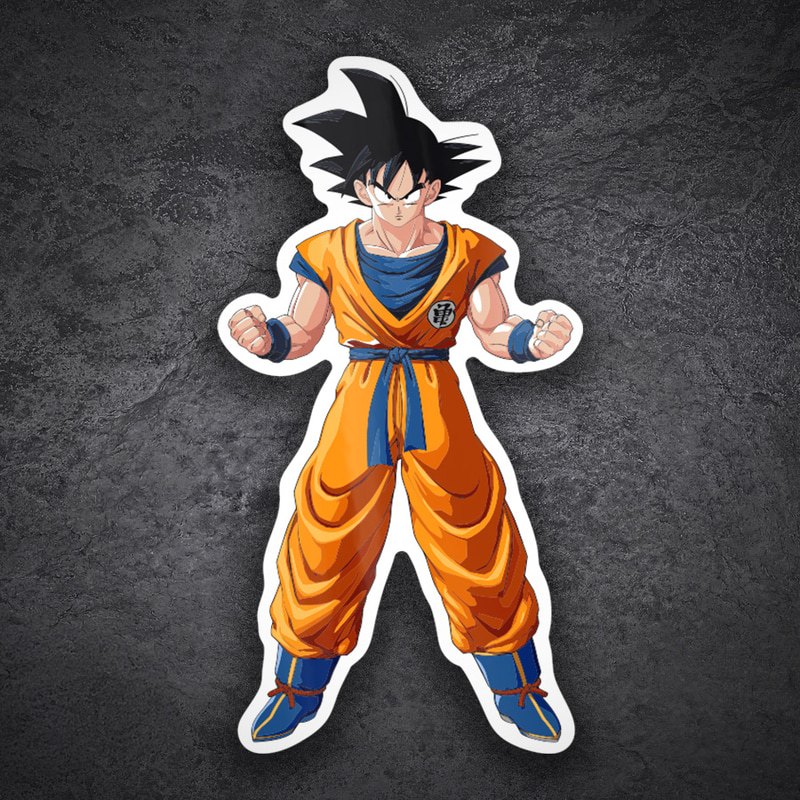 Aufkleber: Son-Goku in Kampfhaltung
