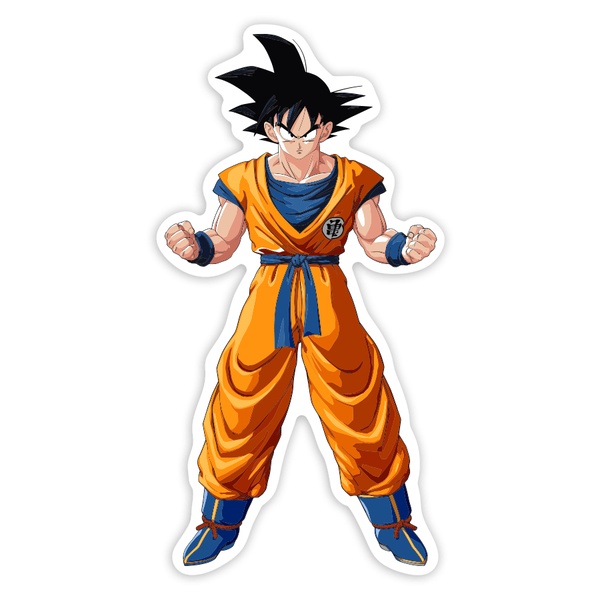 Aufkleber: Son-Goku in Kampfhaltung