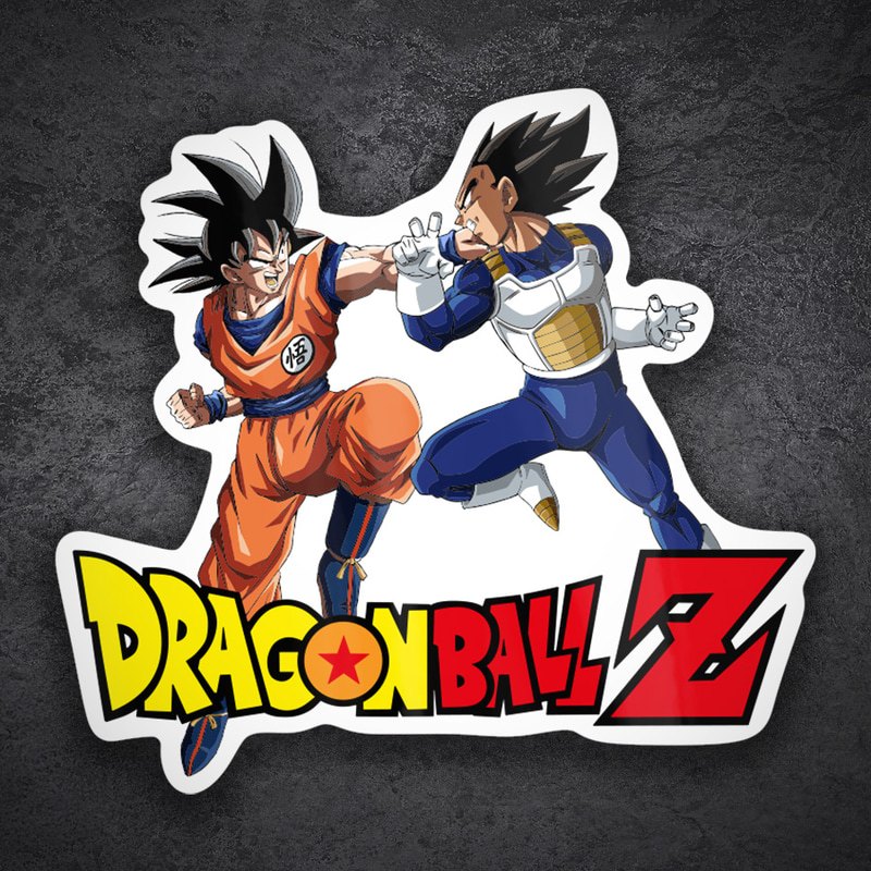 Aufkleber: Son-Goku vs Vegeta Dragon Ball