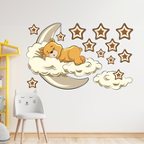 Kinderzimmer Wandtattoo: Bären in den Wolken und Mond neutrale 3