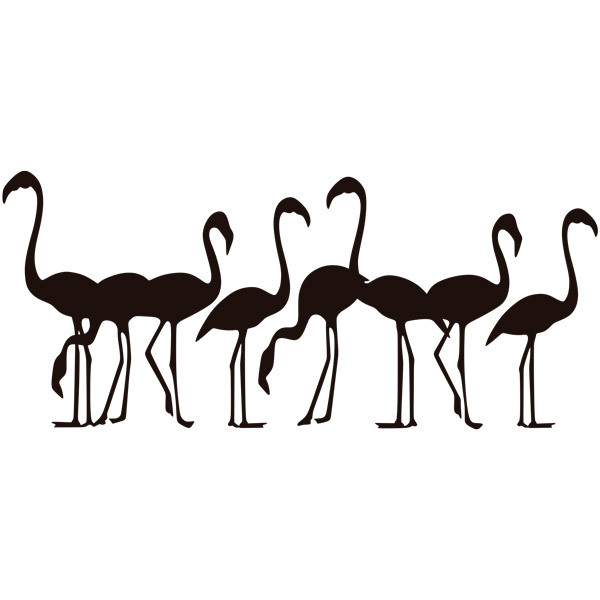 Wandtattoos: Herde von 8 Flamingos