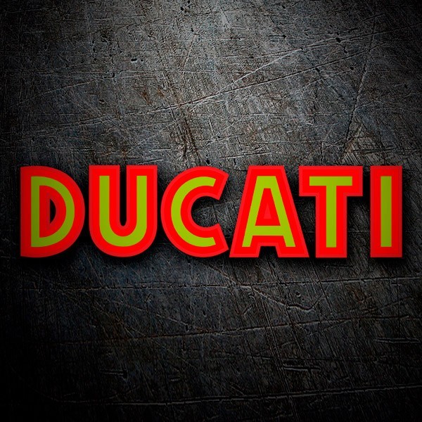 Aufkleber: Grüne und rote Ducati