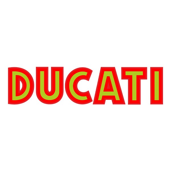 Aufkleber: Ducati gr&uuml;n und rot