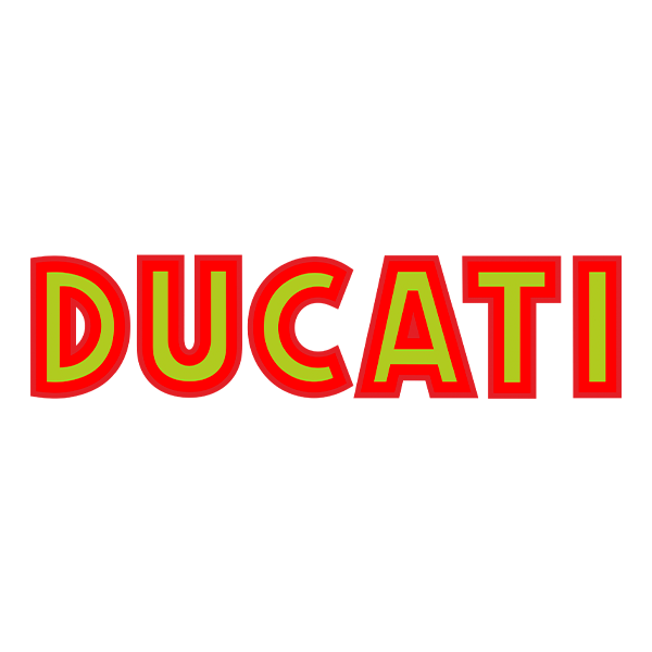 Aufkleber: Ducati gr&uuml;n und rot