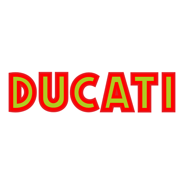 Aufkleber: Grüne und rote Ducati