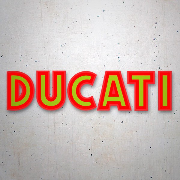 Aufkleber: Grüne und rote Ducati