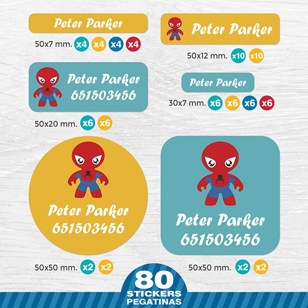 Aufkleber: Kit Namensaufkleber Spiderman