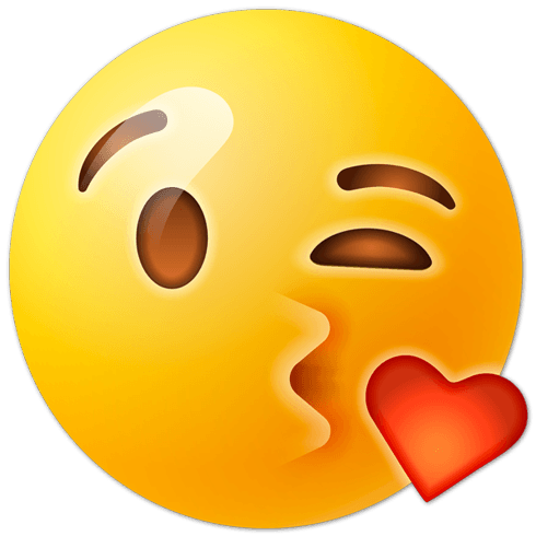 Wandtattoos: Gesicht, das einen Kuss mit einem Herz bläst