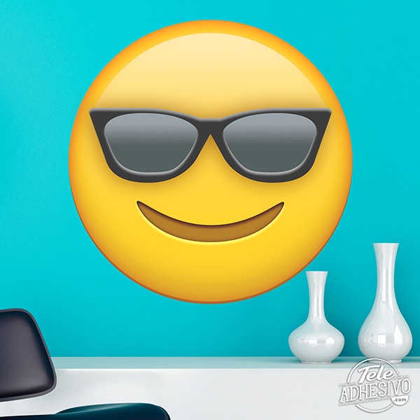 Wandtattoos: Lächelndes Gesicht mit Sonnenbrille