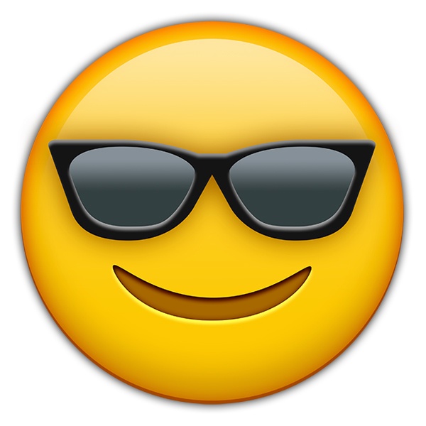 Wandtattoos: Lächelndes Gesicht mit Sonnenbrille