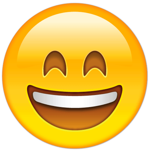 Wandtattoos: Smiley-Gesicht mit Mund und Augen offen