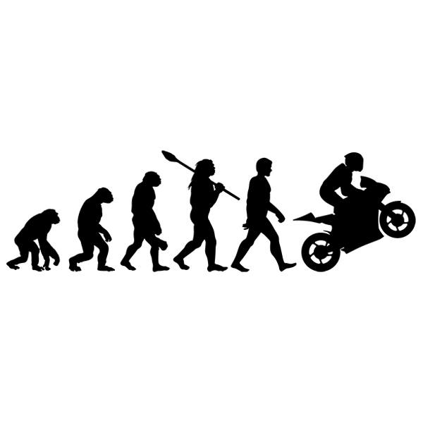 Wandtattoos: Motorradfahren evolution