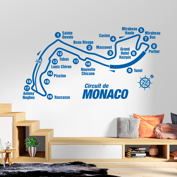 Wandtattoos: Rennstrecke durch Monaco