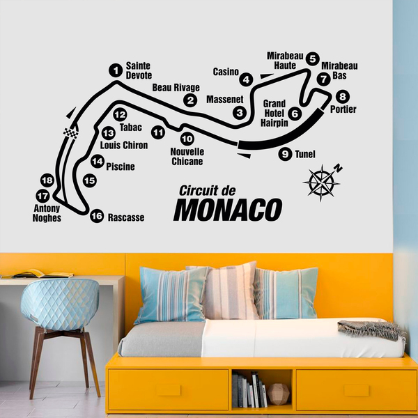 Wandtattoos: Rennstrecke durch Monaco