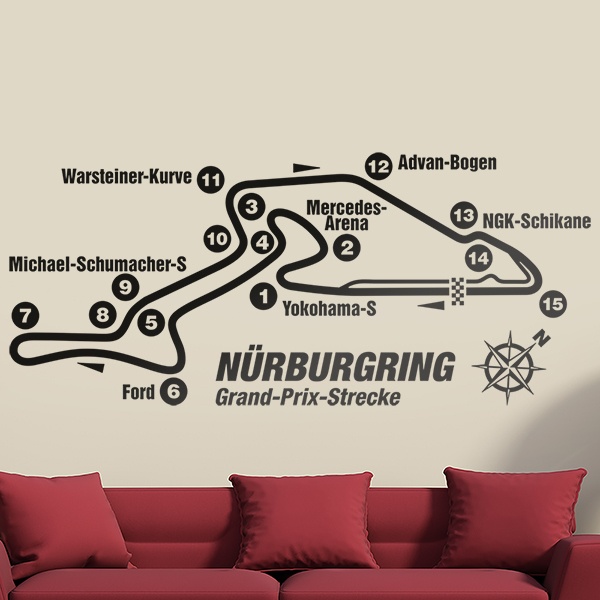 Wandtattoos: Nürburgring Rennstrecke