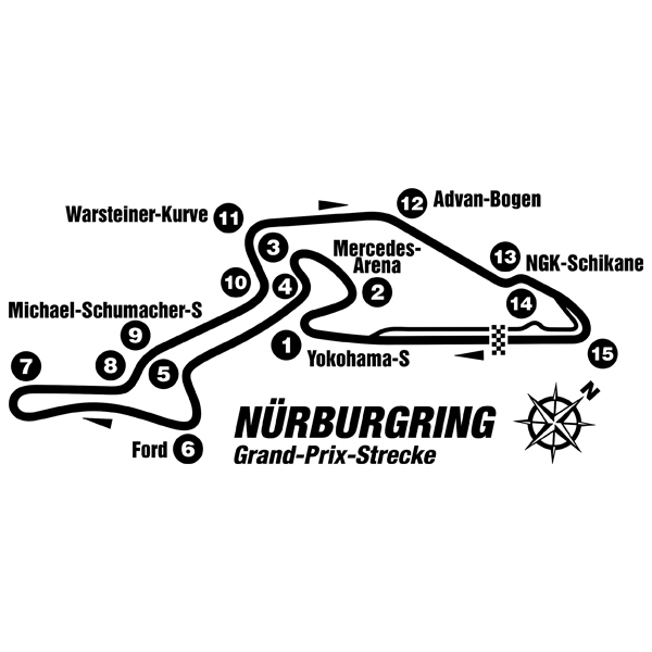 Wandtattoos: Nürburgring Rennstrecke