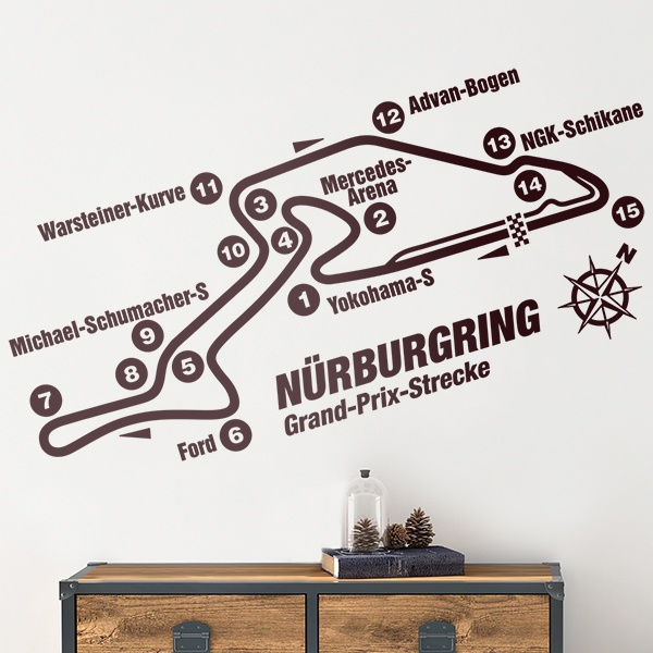 Wandtattoos: Nürburgring Rennstrecke