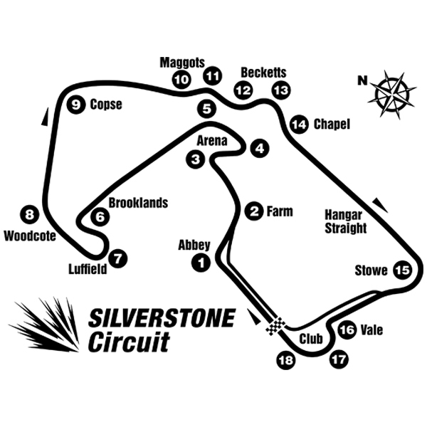 Wandtattoos: Silverstone Rennstrecke