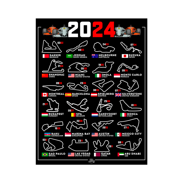 Wandtattoos: Vinyl-Poster von F1 2024 IV Schaltungen