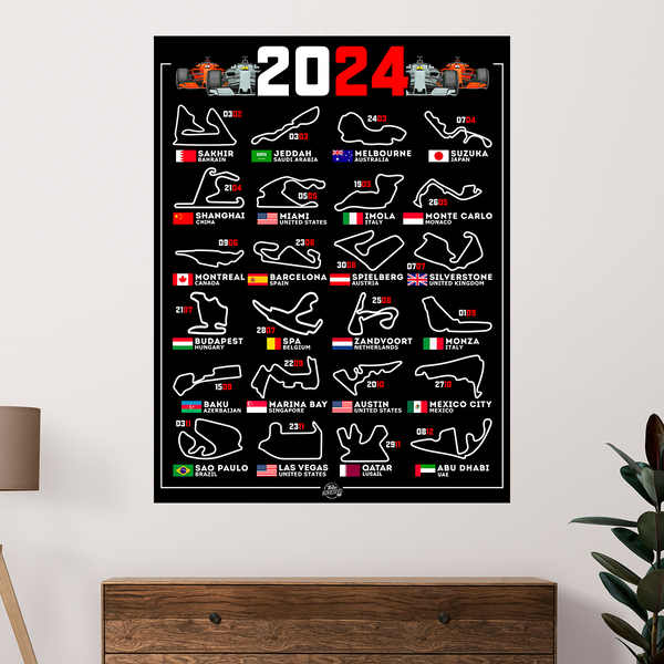 Wandtattoos: Vinyl-Poster von F1 2024 IV Schaltungen