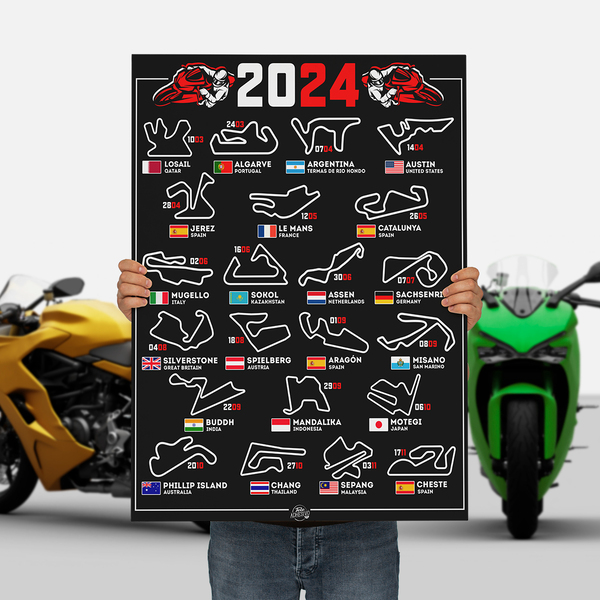 Wandtattoos: Selbstklebendes Vinyl-Poster MotoGP-Motorradstreck