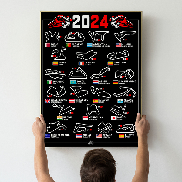 Wandtattoos: Selbstklebendes Vinyl-Poster MotoGP-Motorradstreck