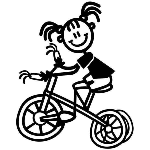 Aufkleber: Kleines Mädchen auf Dreirad