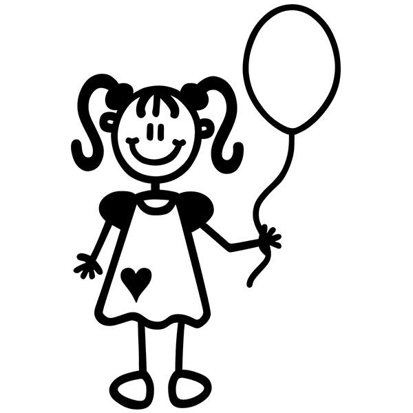Aufkleber: Kleines Mädchen mit Ballon