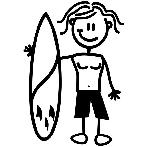 Aufkleber: Surfer Kind