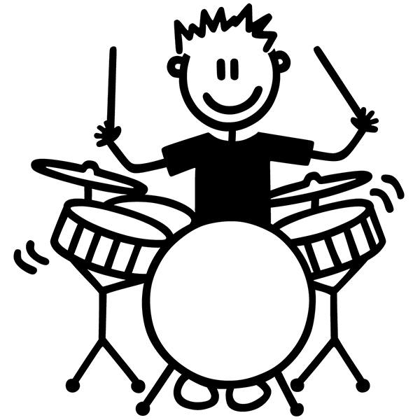 Aufkleber: Junge spielt Schlagzeug