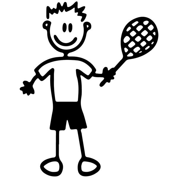 Aufkleber: Kind Tennisspieler