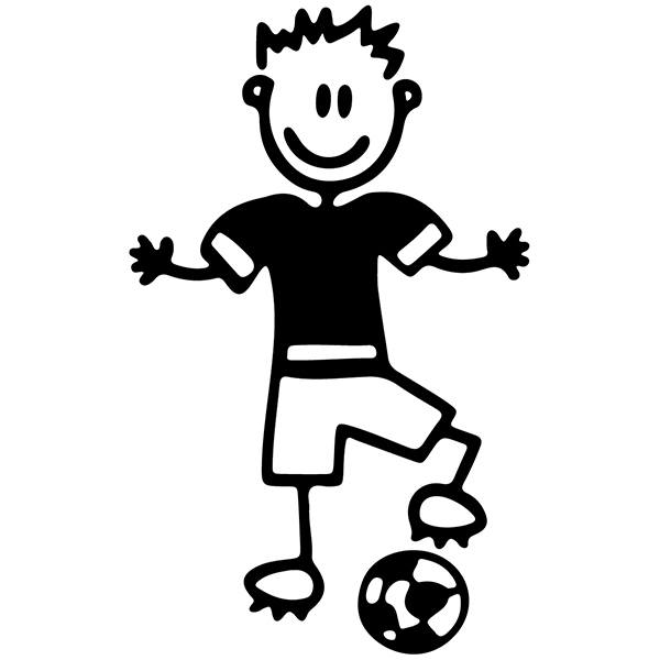Aufkleber: Junge, der Fußball spielt