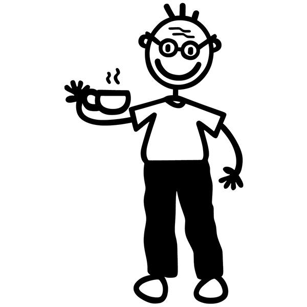 Aufkleber: Großvater Kaffee trinken