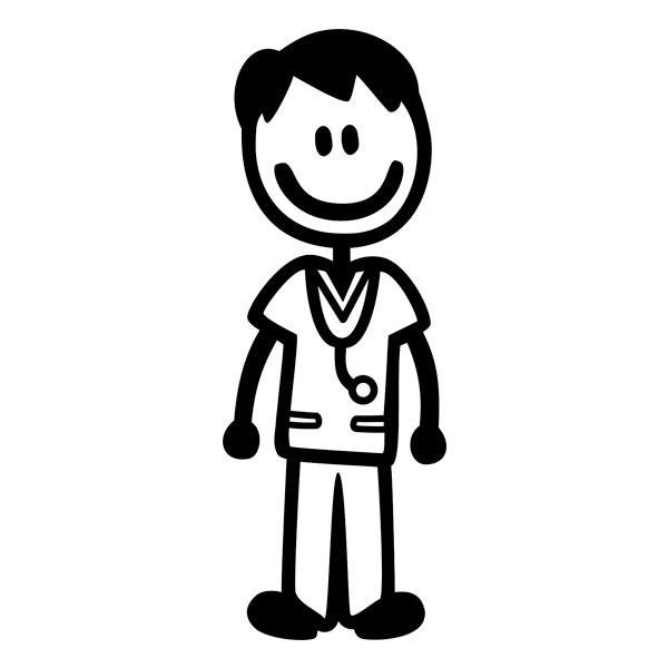 Aufkleber: Vater-Kind-Krankenschwester
