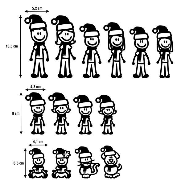 Aufkleber: Set 14X Aufkleber Familie zu Weihnachten