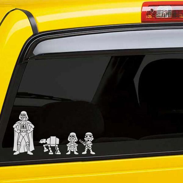 Aufkleber: Set 4X Darth Vader Familie