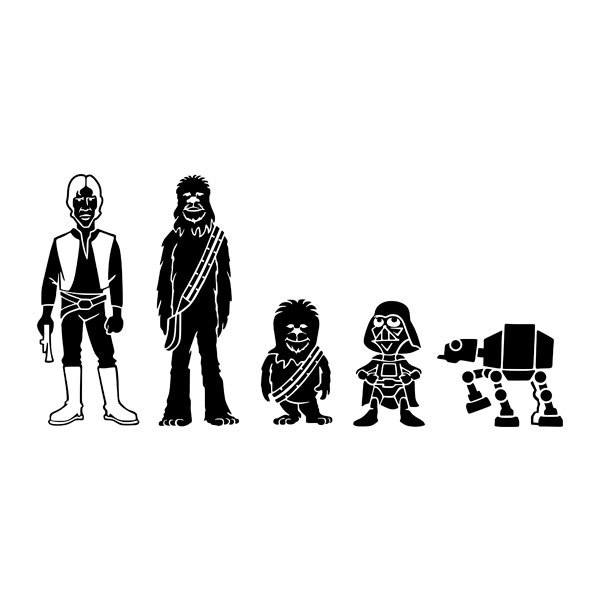 Aufkleber: Set 5X Chewbacca Familie