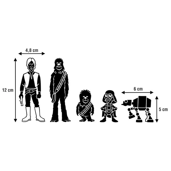 Aufkleber: Set 5X Chewbacca Familie