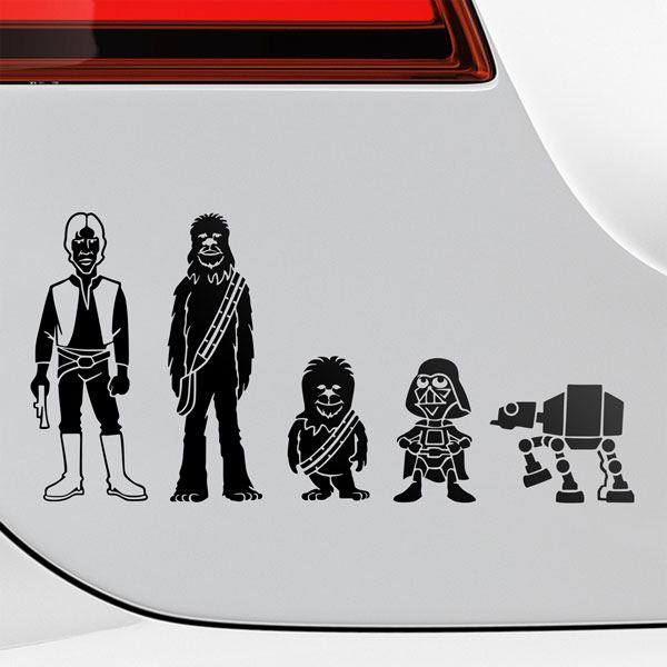 Aufkleber: Set 5X Chewbacca Familie