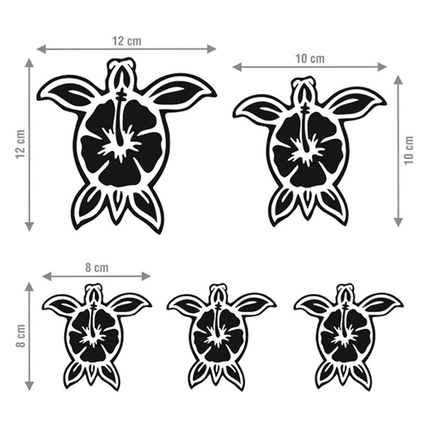 Aufkleber: Set 5X Brandung Schildkröten