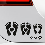 Aufkleber: Set 13 X Fußabdrücke Familie 3