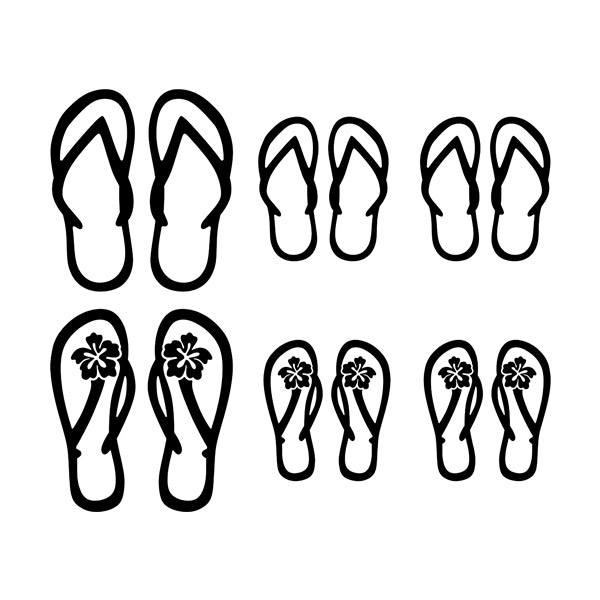 Aufkleber: Set 12X Surf-Flip-Flops