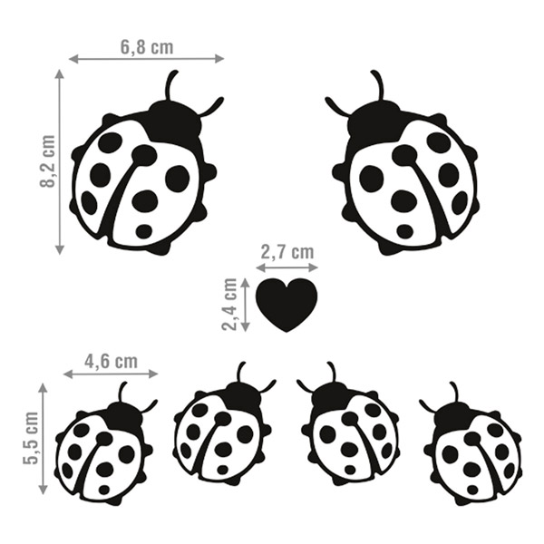 Aufkleber: Set 7X Marienkäfer