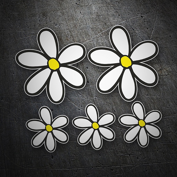 Aufkleber: Bausatz mit 5 Blumen Margarita Surfen