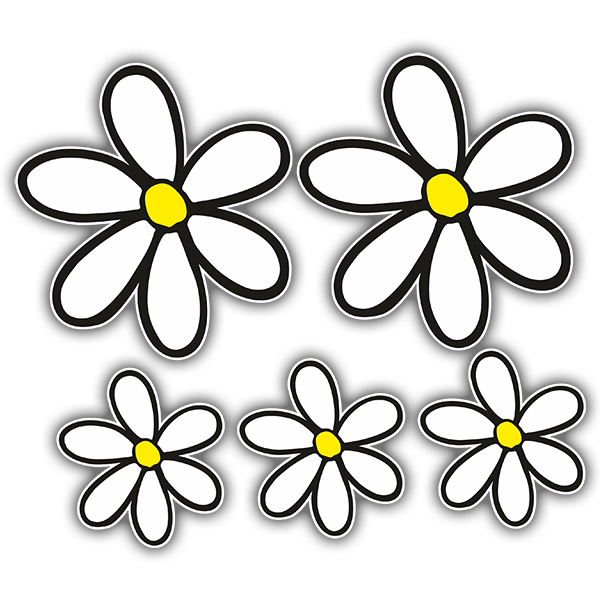 Aufkleber: Bausatz mit 5 Blumen Margarita Surfen 0