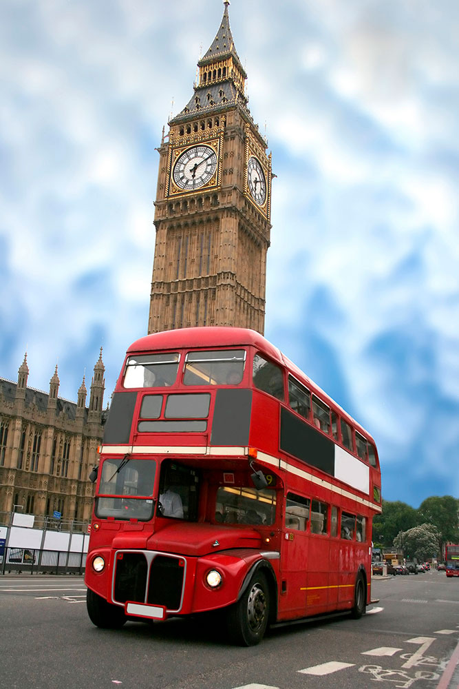 Fototapeten: Big Ben und britischer Bus