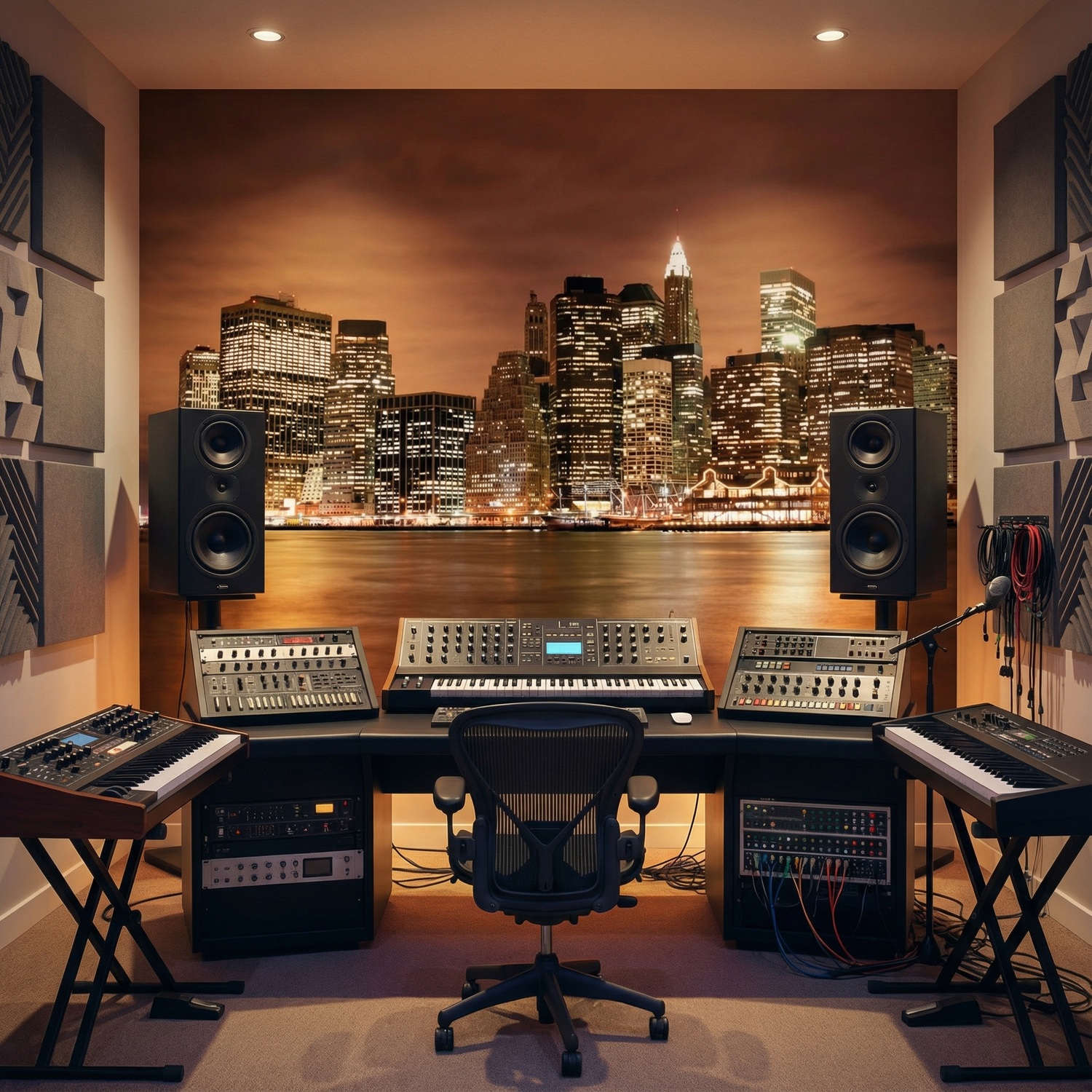 Fototapeten: New York Skyline bei Nacht