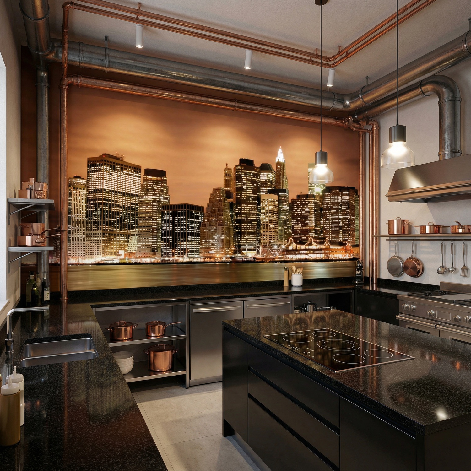 Fototapeten: New York Skyline bei Nacht