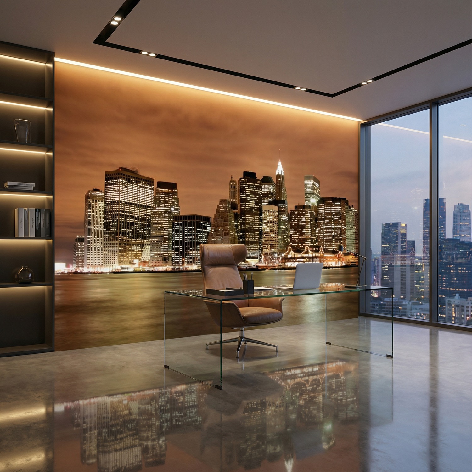 Fototapeten: New York Skyline bei Nacht